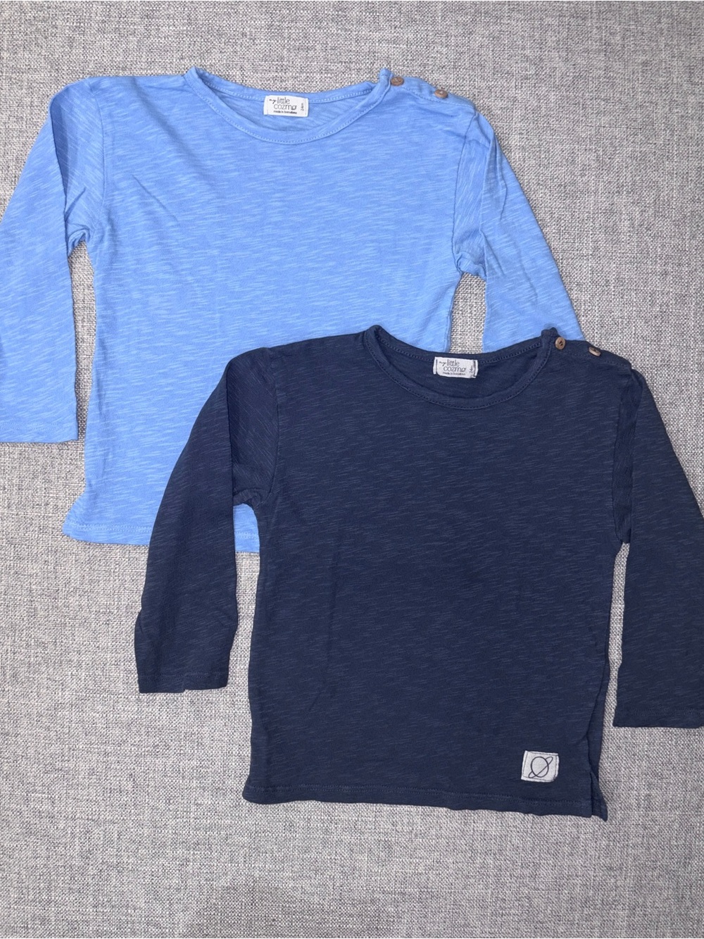 My Little Cozmo 24m Long-Sleeve Tees by - Light Blue & Navy